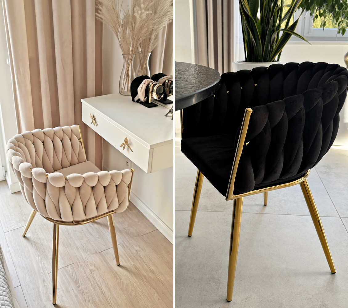 Beige samettituoli ROSEMARY GOLD