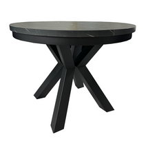 Musta pyöreä jatkettava pöytä 100 cm - moderni ja käytännöllinen  ANGELO