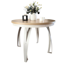 Ruokapöytä 100–180 cm, pyöreä, kashmir/hikkori-tammi BUENO