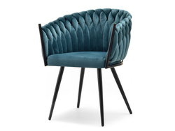 Veluurituoli sininen mustat jalat ROSA