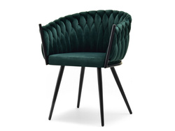 Veluurituoli vihreä mustat jalat ROSA