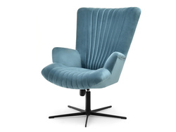 Velour nojatuoli laivastonsininen mustat jalat ESLA