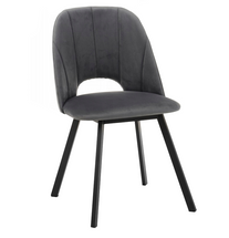 Ruokapöydän tuoli tummanharmaata veluuria FLOREN II