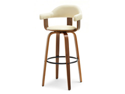 Hocker beige pähkinäpuu istuin musta jalat HOKER