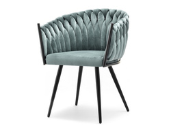 Veluurituoli sininen mustat jalat ROSA