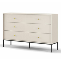 Beige lipasto, jossa 6 laatikkoa MONO