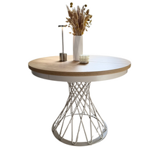 Pyöreä pöytä, 100–140 cm, cashmere/hickory-tammi GARDINO