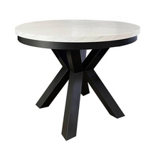 Jatkettava moderni pöytä marmori bianco/musta 120-200 cm