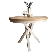 Pyöreä pöytä 4 hengelle, jatkettava, halkaisija 90 cm, kashmir/hikora PASCAL