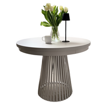 Valkoinen pyöreä ruokapöytä, 120 cm ALEXANDER