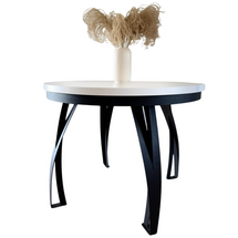 Kokoontaitettava ruokapöytä 100 cm, pyöreä, musta/hikkorytammi BUENO