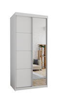 Vaatekaappi liukuovilla ja peilillä valkoinen TOP 23 PLUS - 100