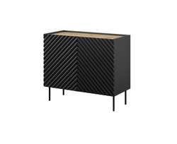 Musta jyrsitty lipasto, 150 cm ONYKS