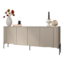 Tyylikäs uurrettu lipasto, 190 cm, kashmirvärinen VICTORIA