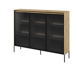 Sivupöytä lasiovilla, tammi artisan TREND