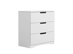 Valkoinen lipasto, jossa laatikot CLASSIC