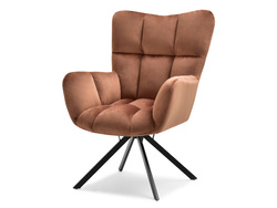 Velour nojatuoli kupari mustat jalat KIRA