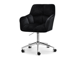 Veluurinen nojatuoli mustilla kromatuilla jaloilla ISLA