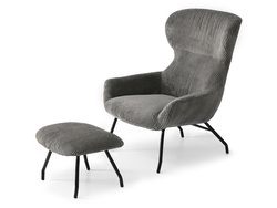 Corduroy nojatuoli grafiitti/mustat jalat CONOR