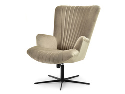 Veluurinen nojatuoli hiekanvärisillä jaloilla ESLA