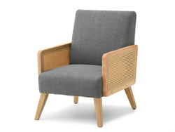 Nojatuoli rottinki grafiitti tammi jalat FOSTER