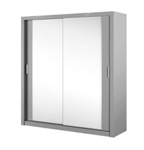 Kaksiovinen vaatekaappi peilillä 200 cm harmaa IDEA 16