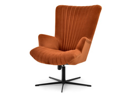 Velour nojatuoli kupari musta jalka ESLA