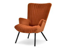 Velour nojatuoli kupari mustat jalat LANZA