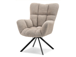 Boucle nojatuoli beige/mustat jalat KIRA