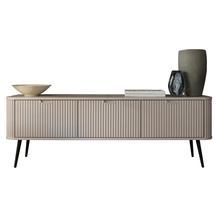 Beige TV-kaappi 168 cm, mustat jalat CALMA