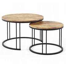 Sohvapöytä pyöreä musta/tammi craft RAGNAR