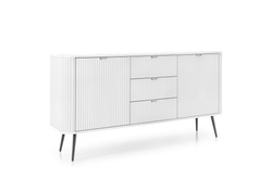 Valkoinen uurrettu lipasto, 168 cm CALMA