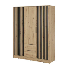 Vaatekaappi, jossa on uurrettu paneeli 150 Nelly 3D