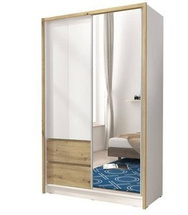 Vaatekaapin peiliovi 150 cm valkoinen/tammi Sara 