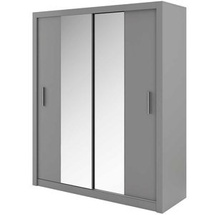 Peilillinen vaatekaappi harmaa Idea ID-03