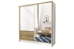 Vaatekaapin peiliovi Sara valkoinen/artisa tammi