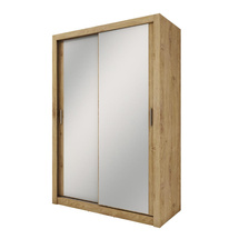 Kaksiovinen vaatekaappi peilillä 150 cm tammi Shetland IDEA 17