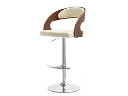 Hocker pähkinäpuu kromatut jalat pähkinäpuu/beige HOCKER