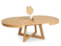 Puinen pyöreä kokoontaitettava pöytä 130-230 cm, tammi VELORO