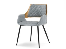 Veluurituoli harmaa/tammi mustat jalat MORGAN