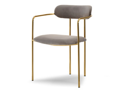 Beige veluurituoli kultaiset jalat MALAGA