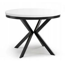 Jatkettava moderni pöytä  120 cm valkoinen/musta EDWARD