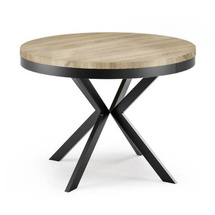 Moderni jatkettava pöytä EDWARD tammi/musta, pienille tiloille