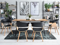 Luonnonvärinen tammi/musta tuoli tammisilla jaloilla ELINA