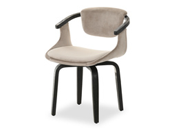 Velour tuoli beige musta jalat MARC