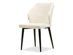 Velour tuoli kerma musta jalat GASPAR