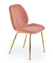 Vaaleanpunainen veluurinen ruokailutuoli K381