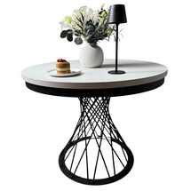 Pyöreä pöytä, jossa on jatkettava kansi 100–140 cm, musta/kashmir GARDINO