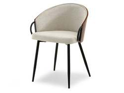 Moderni tuoli pähkinäpuu/beige mustat jalat ELVIRA