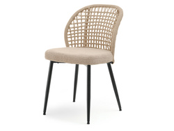 Boucle-tuoli, beige, mustat MOE-jalat